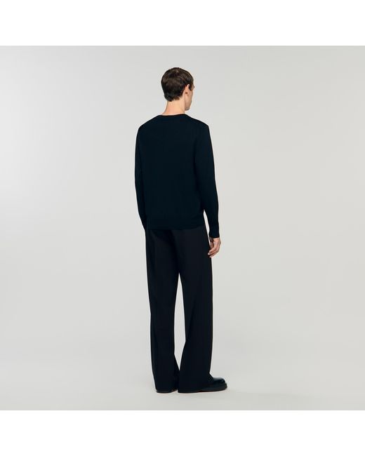Sandro Blue Fine Knit Jumper for men