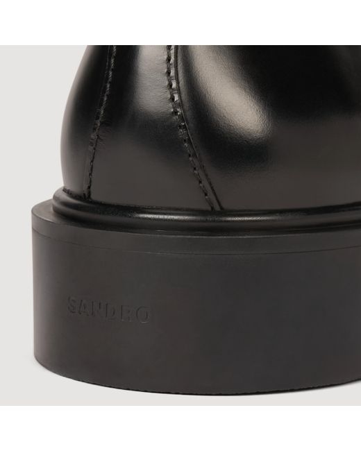 Sandro Black Patent Leather Derbies for men