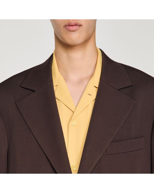 Sandro Multicolor Oversized Wool Jacket for men