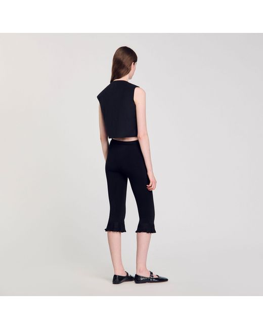 Sandro Blue Pleated Crop Top