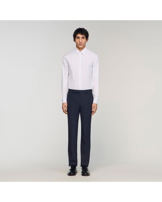 Sandro Blue Wool Suit Trousers for men