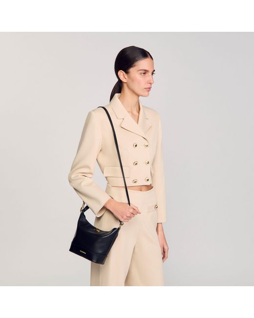 Sandro Black Tangoso Mini Leather Bag