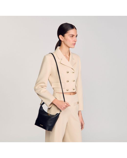 Sandro Black Tangoso Mini Leather Bag