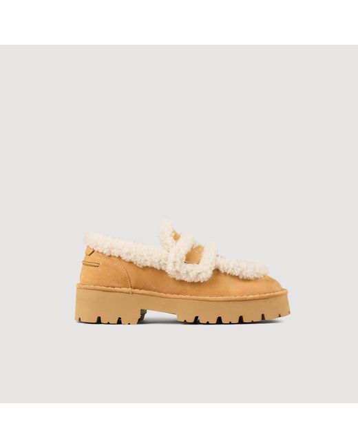 Sandro Natural Shearling Loafers