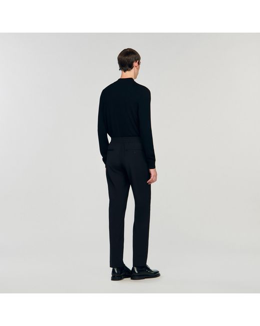 Sandro Blue Elasticated Straight-Leg Trousers for men