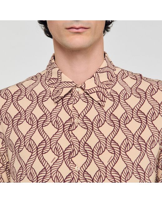 Chemise fluide imprimé corde Sandro pour homme en coloris Brown