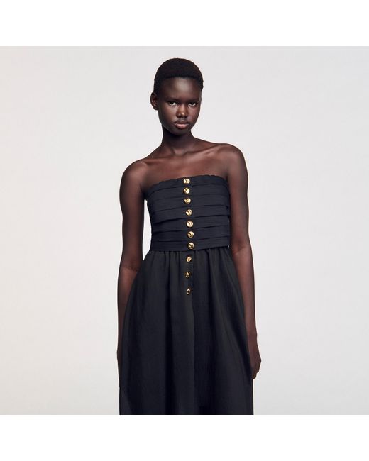 Sandro Blue Long Bustier Dress