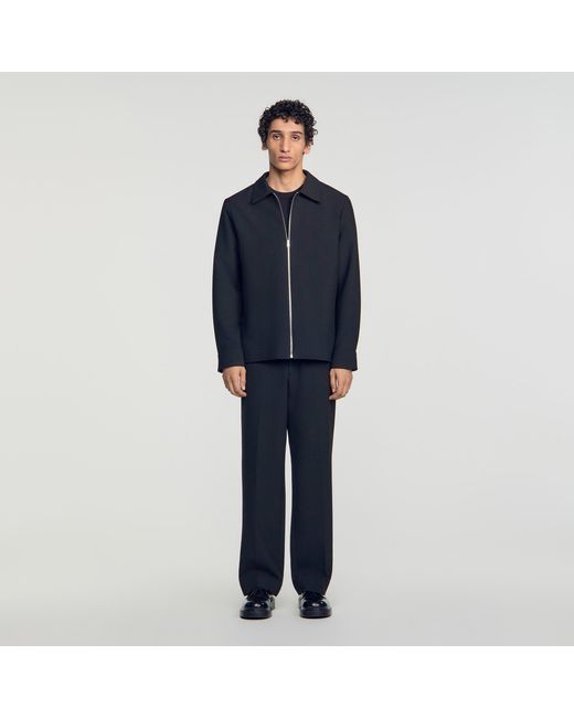 Sandro Blue Zipped Shirt for men
