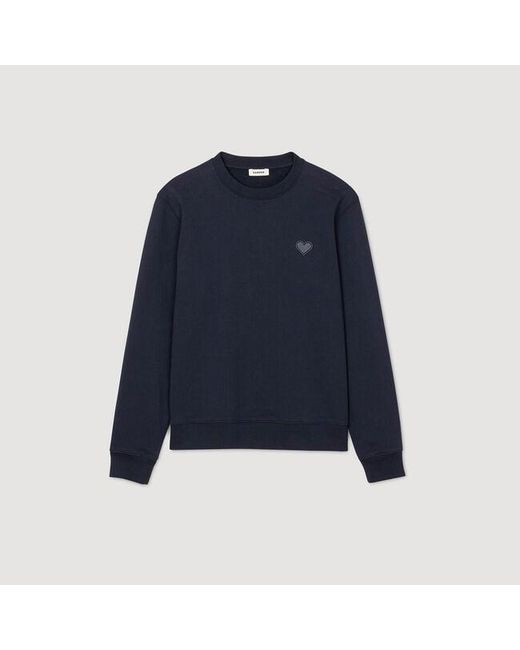Sandro Blue Heart Patch Sweatshirt for men