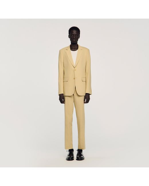 Sandro Metallic Classic Linen Suit Jacket for men