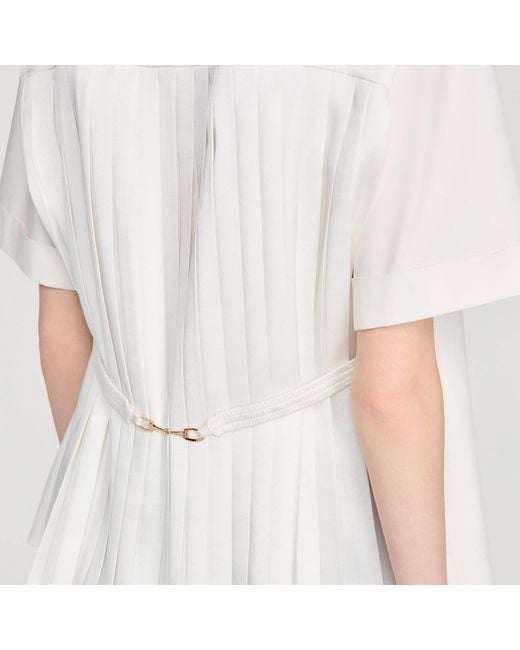 Sandro White Pleated Back Shirt
