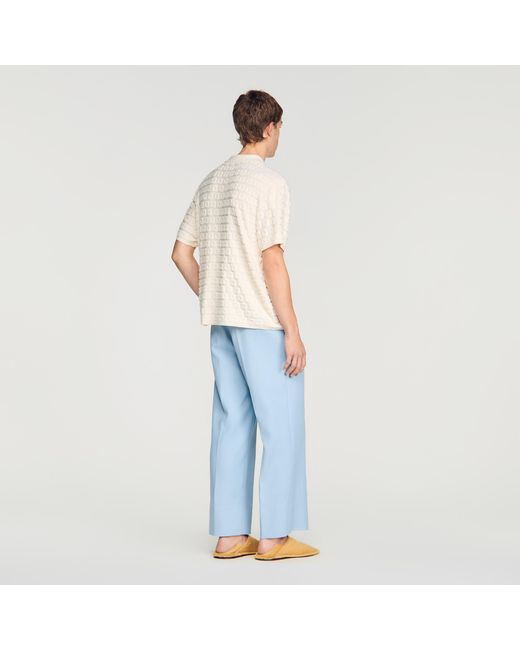 Sandro Blue Terry Knit Cardigan for men
