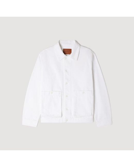 Sandro White Denim Worker Jacket for men