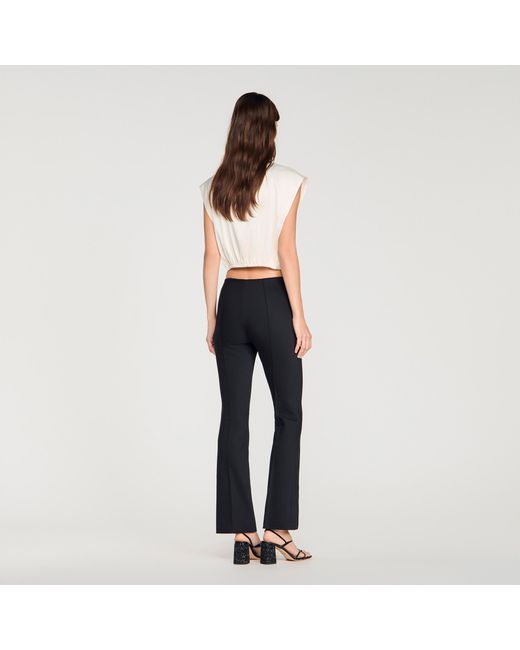 Sandro Black Pleat And Zip Trousers
