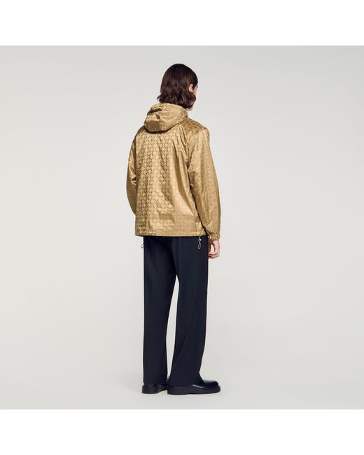 Sandro Natural Square Cross Nylon Jacket for men