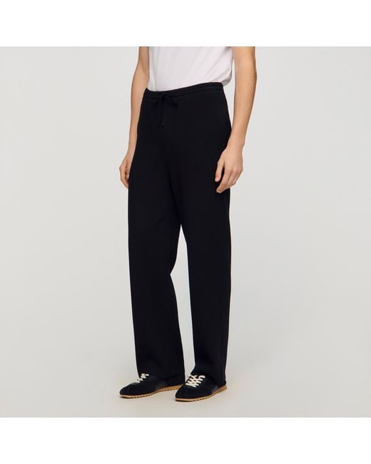 Sandro Black Knit Jogging Bottoms for men