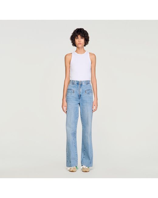 Sandro Blue Wide-Leg Jeans