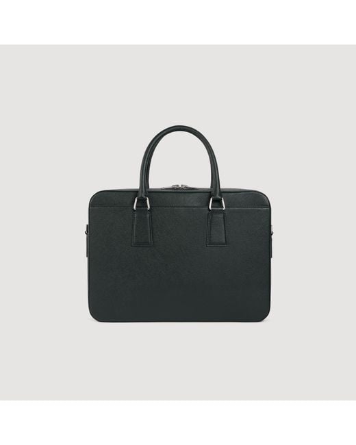 Sandro Black Large Synthetic Leather Briefcase for men