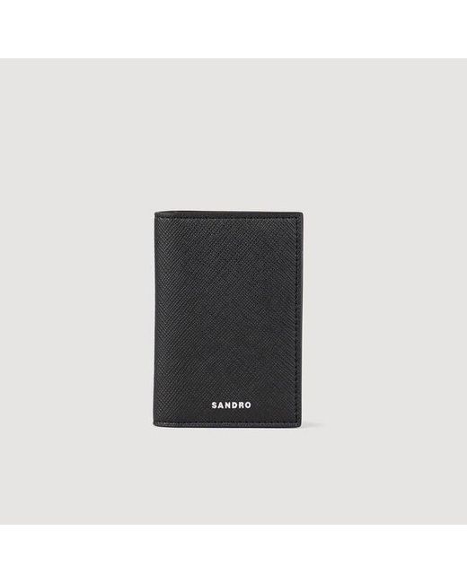 Sandro Black Reconstituted Leather Leather Wallet for men