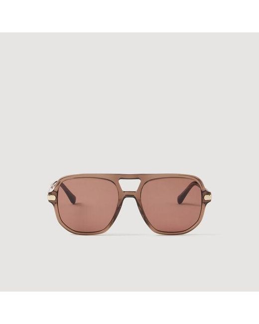 Sandro Pink Lunettes De Soleil Métal Et Acétate