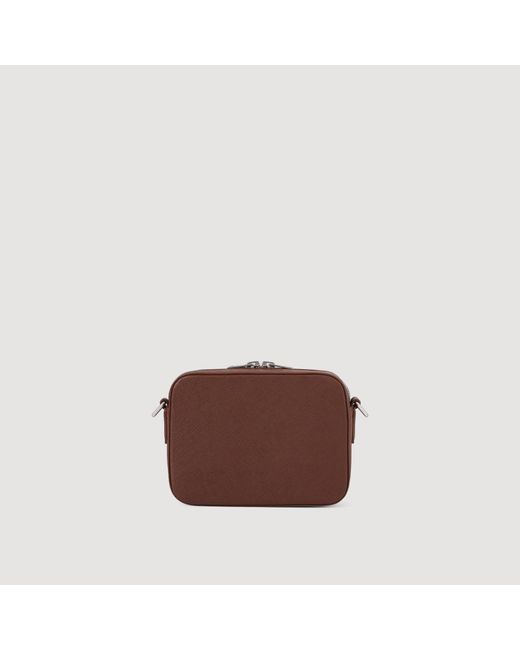 Sandro Brown Small Reconstituted Leather Bag for men