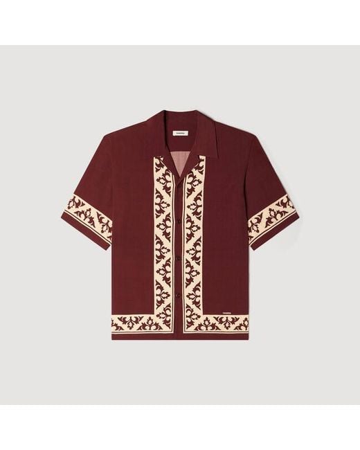 Sandro Multicolor Contrast Print Loose-Fit Shirt for men