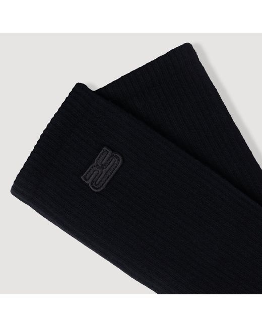 Sandro Black Embroidered Socks for men