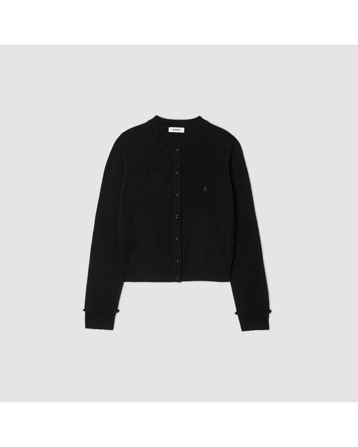 Sandro Blue Ruffled Cardigan