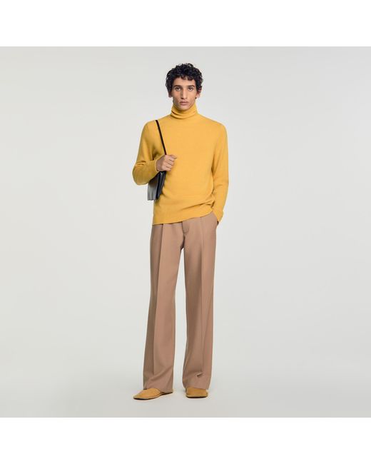 Sandro Yellow Cashmere Turtleneck Sweater for men