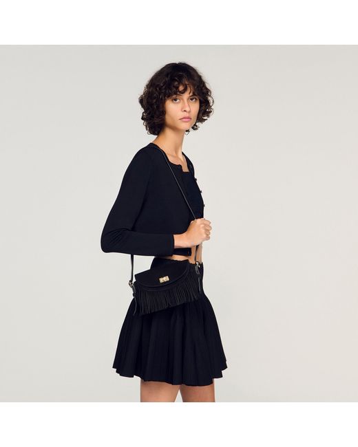 Sandro Black Mini Mambo Suede Bag