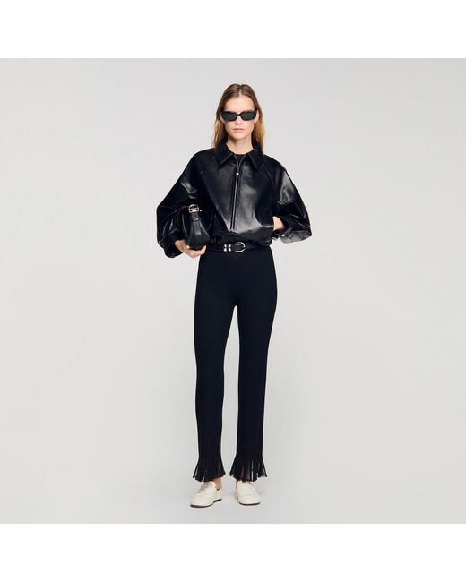 Sandro Blue Lamb Leather Jacket