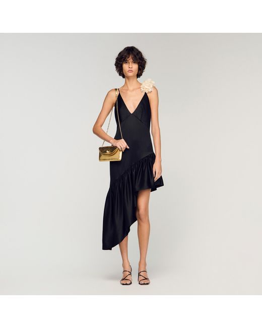 Sandro Natural Mambo Metallic Leather Clutch