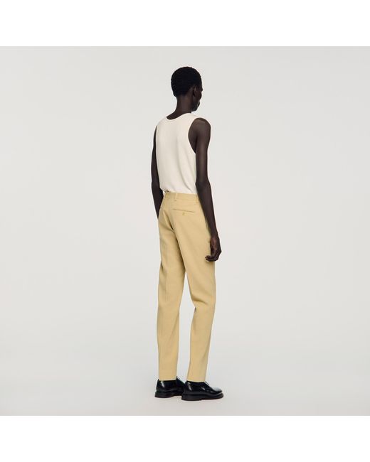 Sandro Natural Linen Suit Trousers for men