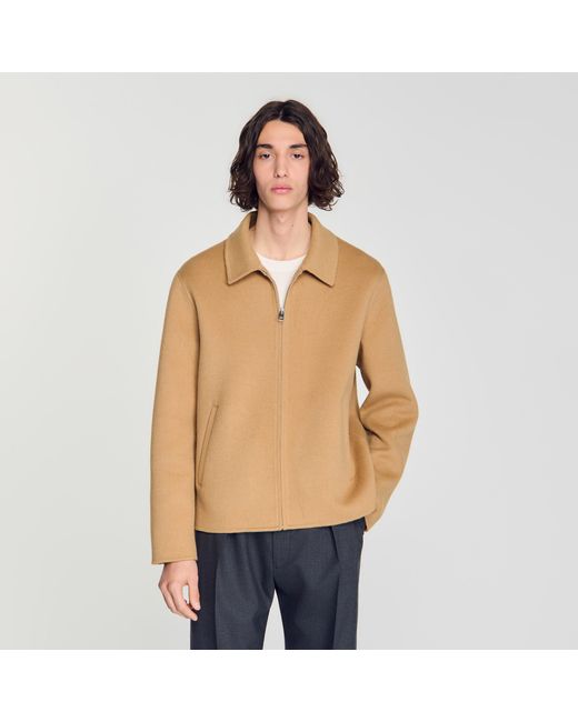Sandro Blue Double-Faced Wool Jacket for men