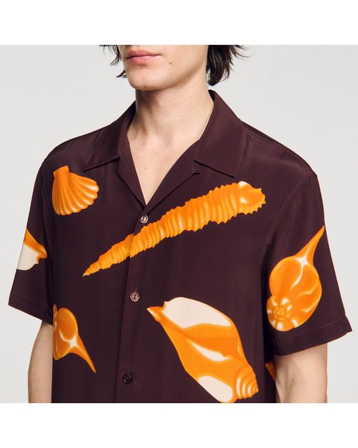 Sandro Red Seashell Pattern Shirt for men
