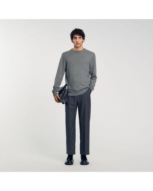 Sandro Gray Wide-Leg Trousers for men