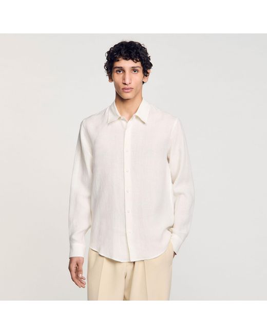 Sandro Natural Linen Shirt for men