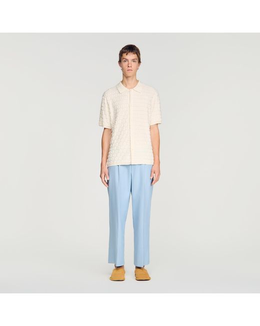 Sandro Blue Terry Knit Cardigan for men