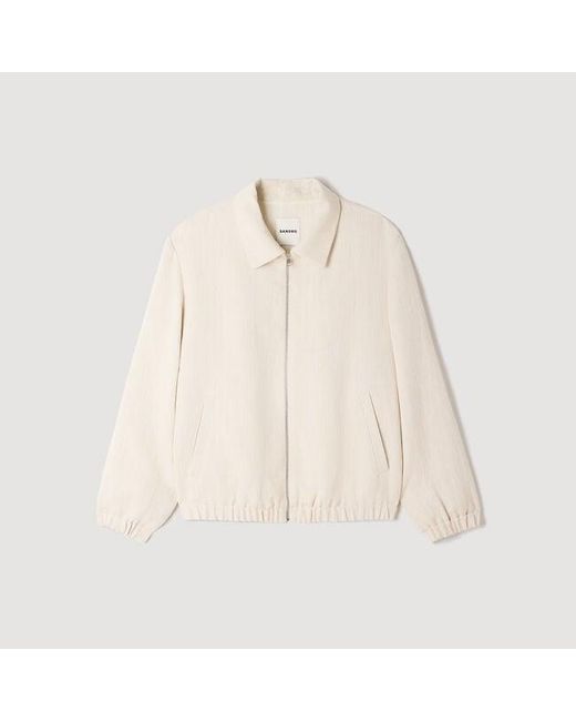Sandro Blue Cotton Zip-Up Jacket for men
