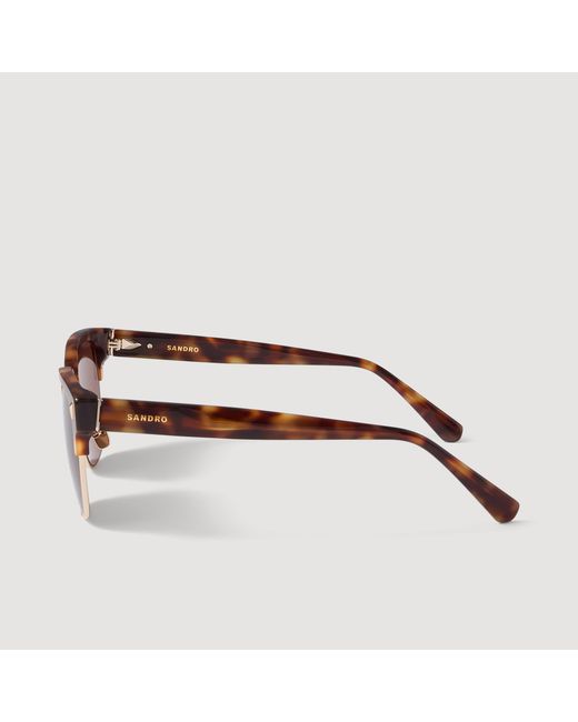 Sandro Brown Acetate Logo Sunglasses