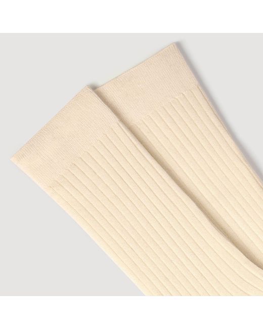 Sandro White Fine Silk Socks for men
