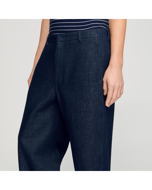 Sandro Blue Raw Barrel Jeans for men