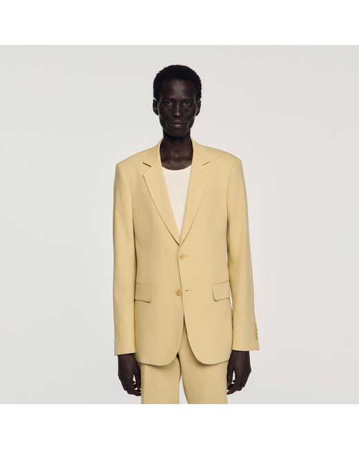 Sandro Metallic Classic Linen Suit Jacket for men