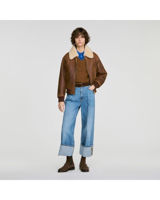 Sandro Blue 2-In-1 Wool And Cashmere Sweater