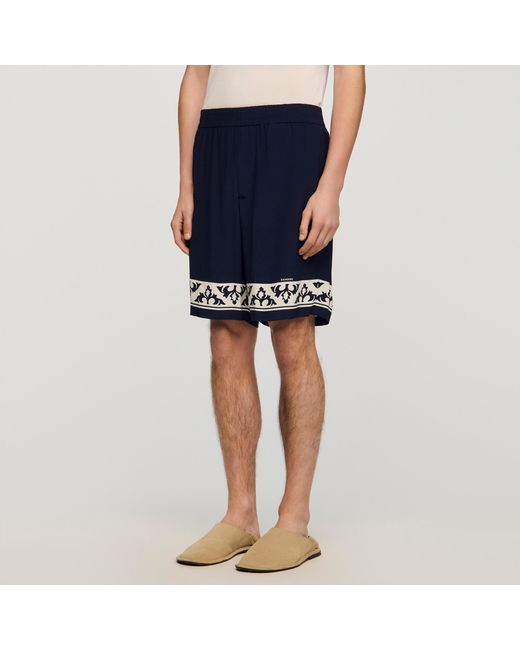 Sandro Blue Contrast Pattern Floaty Shorts for men