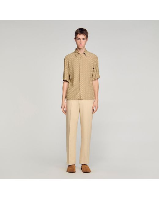 Sandro Natural Loose-Fit Chain Link Print Shirt for men