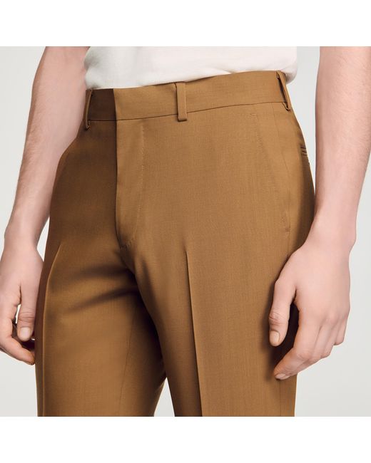 Sandro Natural Wool Suit Trousers for men