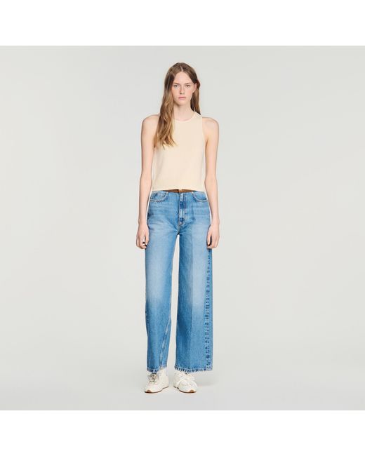 Sandro Blue Sleeveless Jumper