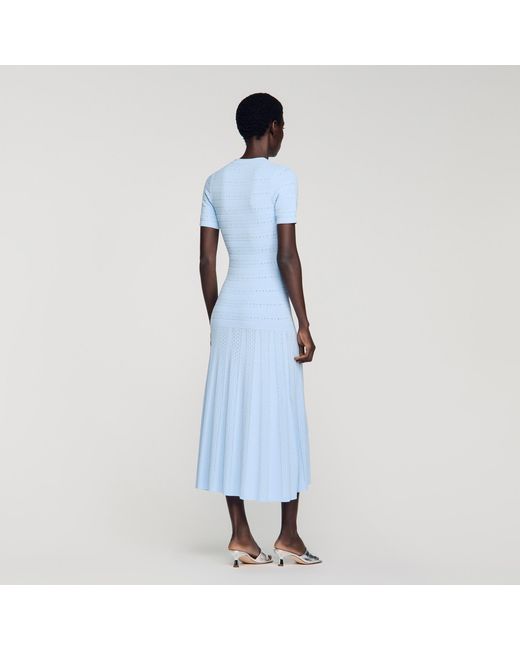 Sandro Blue Knit Maxi Dress