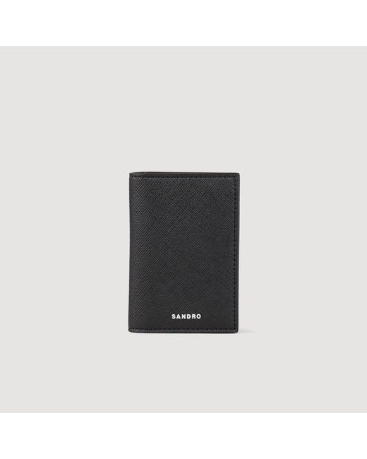 Sandro Black Reconstituted Leather Leather Wallet for men